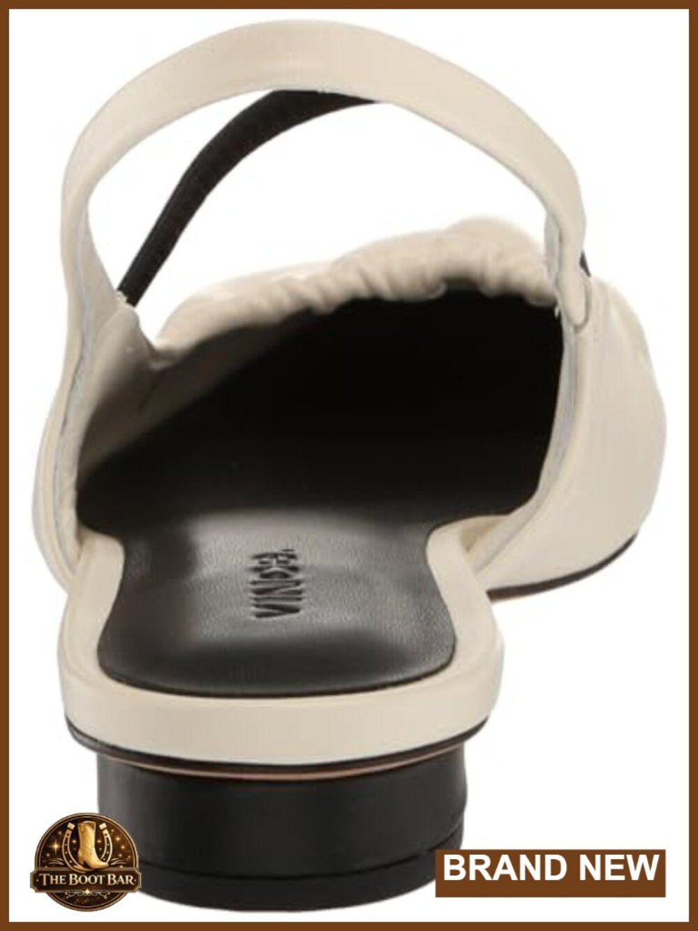 Leather Slingback Mary Jane Square Toe Flats - Picture 2 of 6